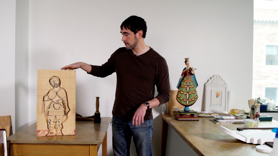 James Córdova's San Hipólito sculpture in progress