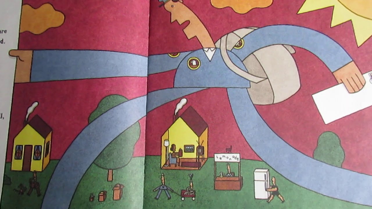 Illustration of man in the book When a Line Bends... A Shape Begins by Rhonda Gowler Greene