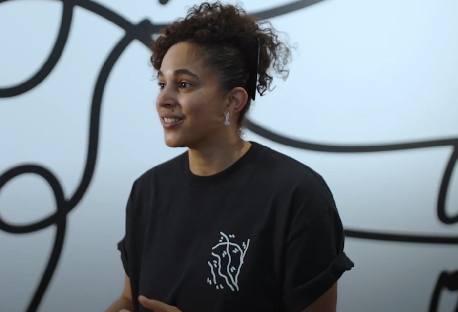 Shantell Martin being interviewed at the Denver Art Museum