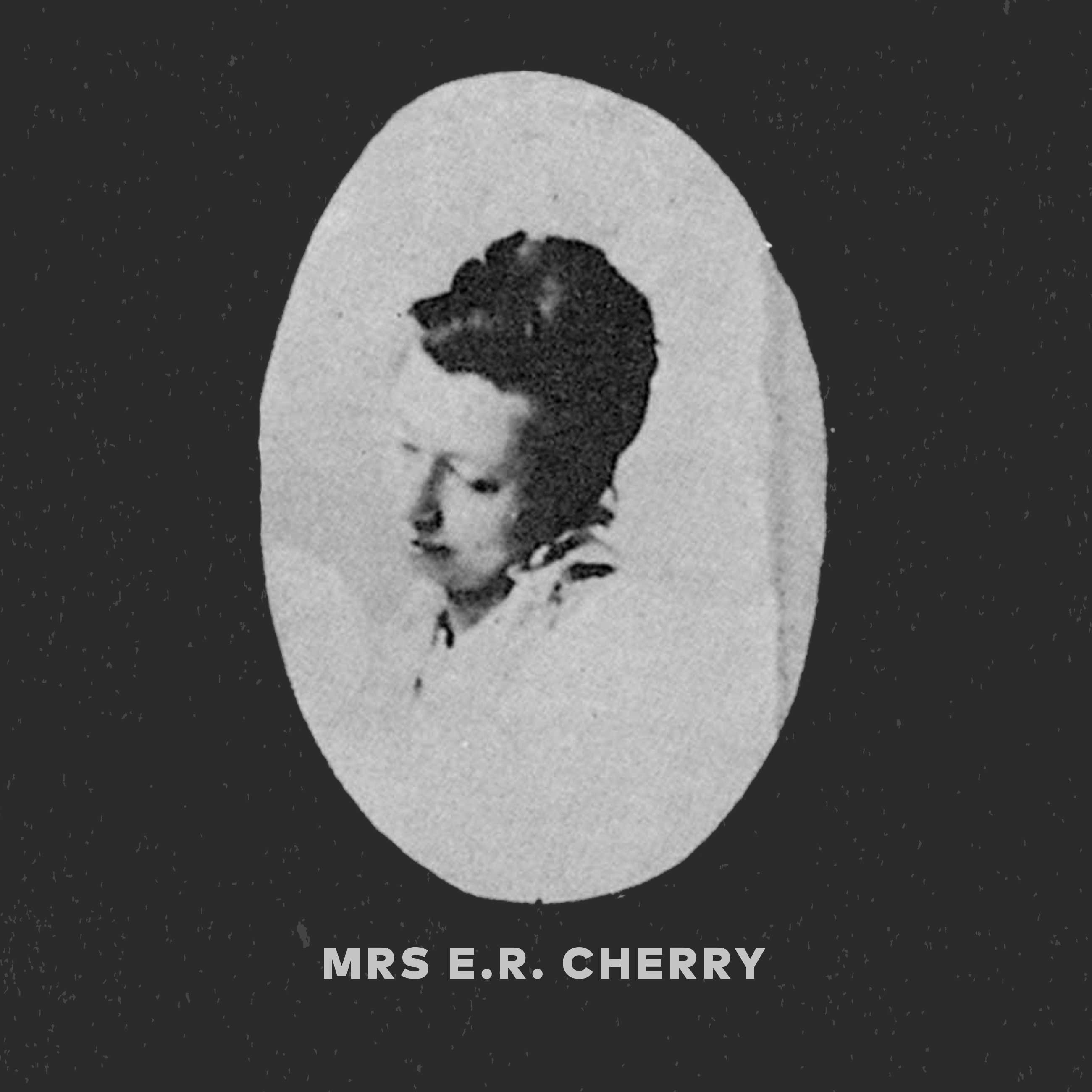 Black and white photo of Mrs E.R. Cherry
