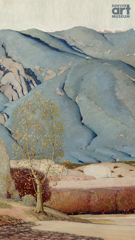 Painting of a snowcapped mountains in New Mexico
