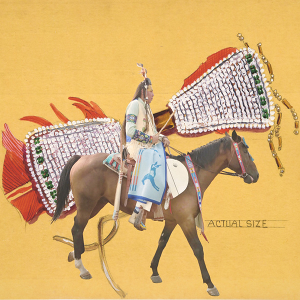 Native American man riding a horse