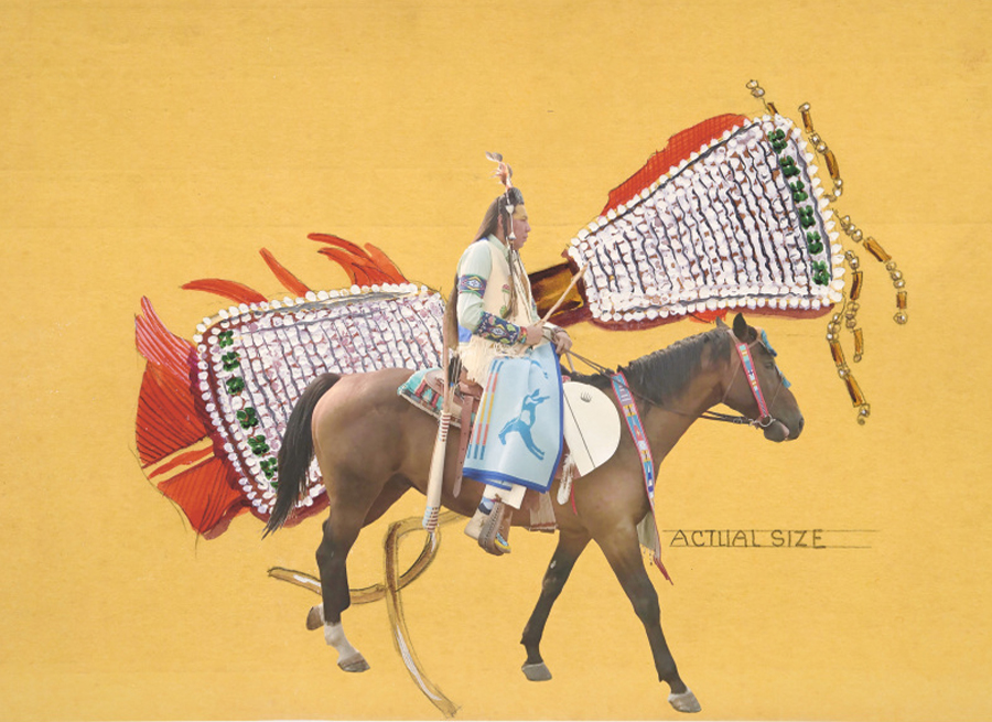 Native American man riding a horse