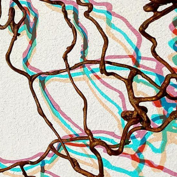 Intersecting lines artwork made out of natural materials