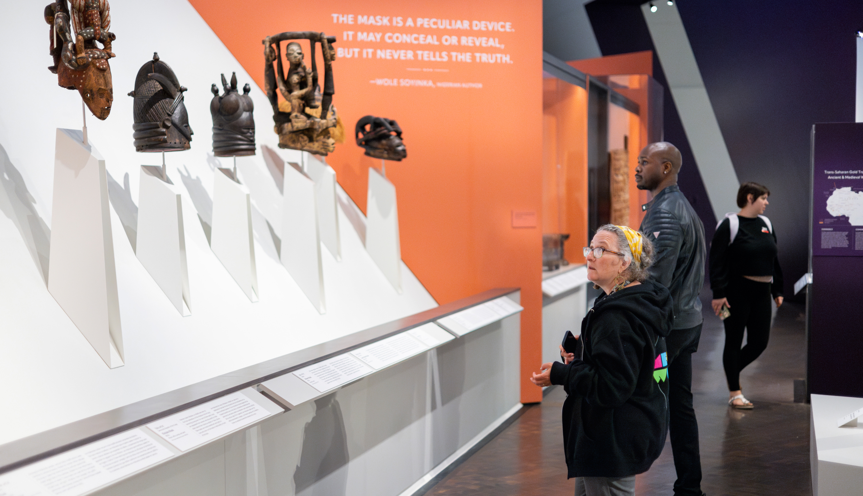 Two visitors in the arts of Africa gallery