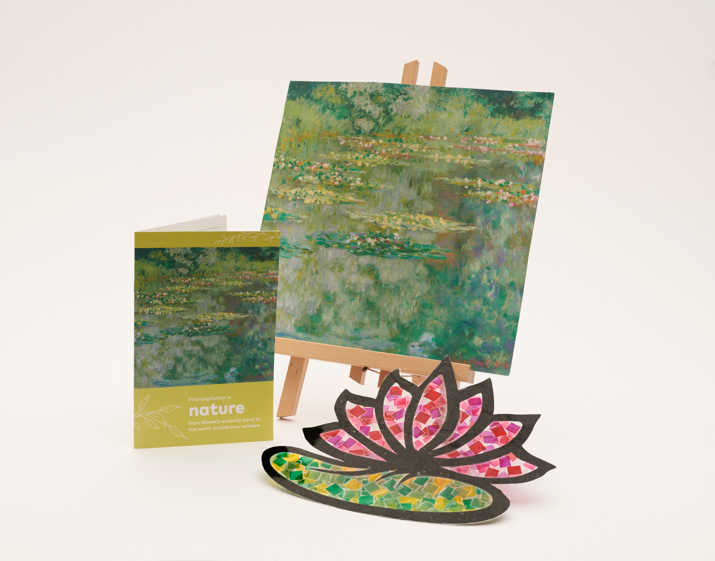 Contents of the art at hand box inspired by Claude Monet Nature as Muse