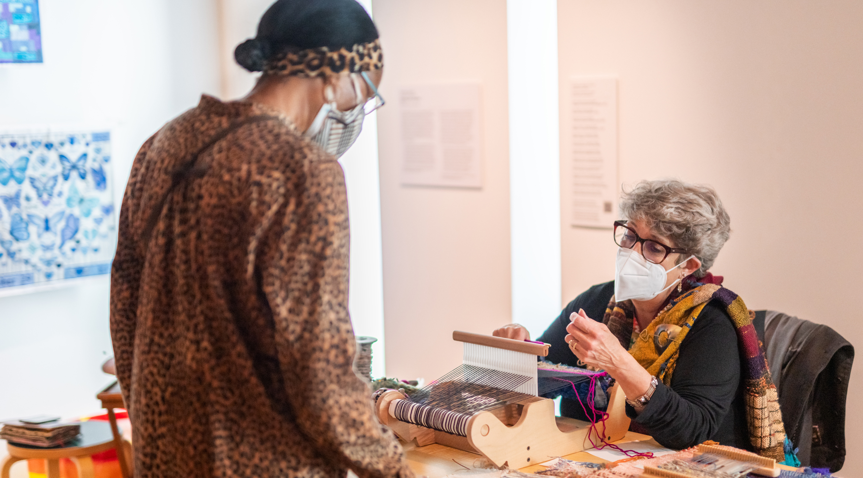 Textile Program Knitting Textile Demo for World Wide Knit-in-Public Day | Denver Art Museum