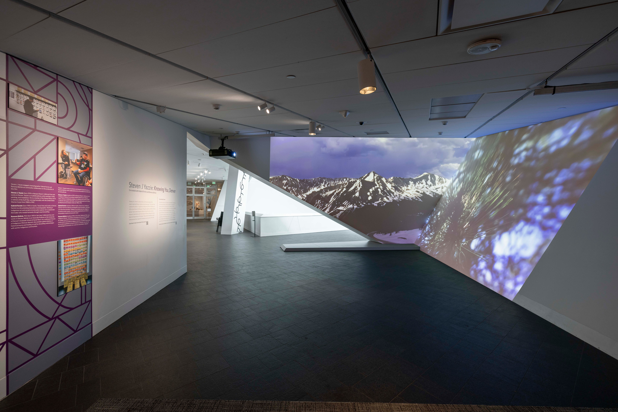 Gallery view of the Knowing You, Denver video installation projected on the walls of the museum