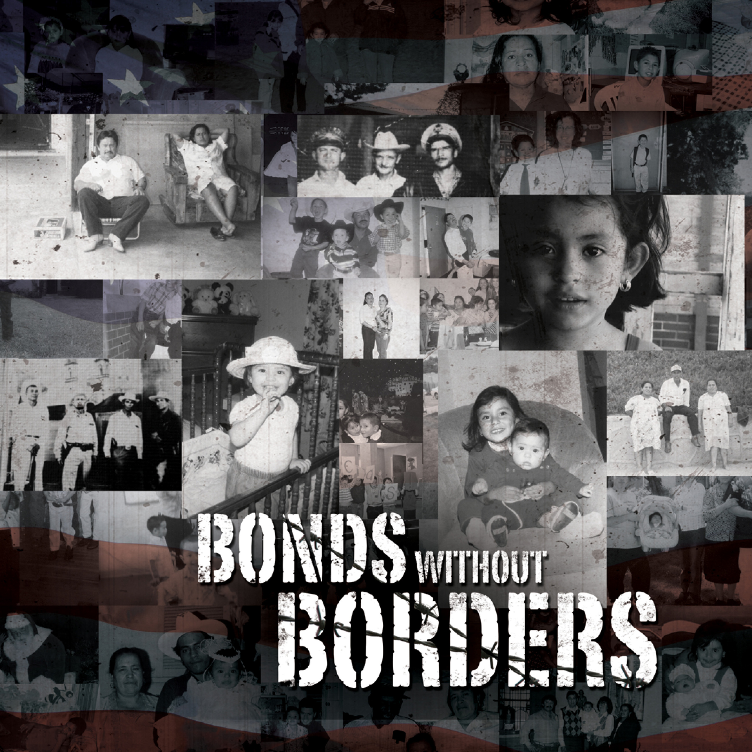 black and white photos of people with the words bonds without borders superimposed on it