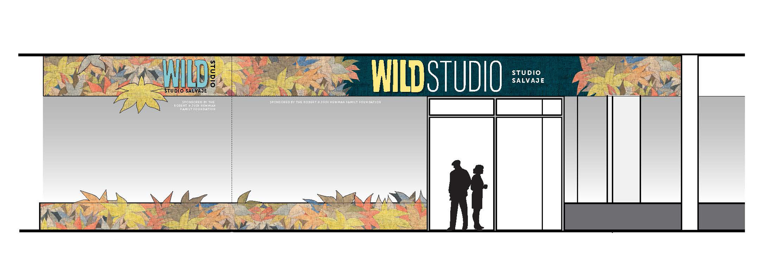 Concept art of the exterior design of the Wild Studio artmaking space