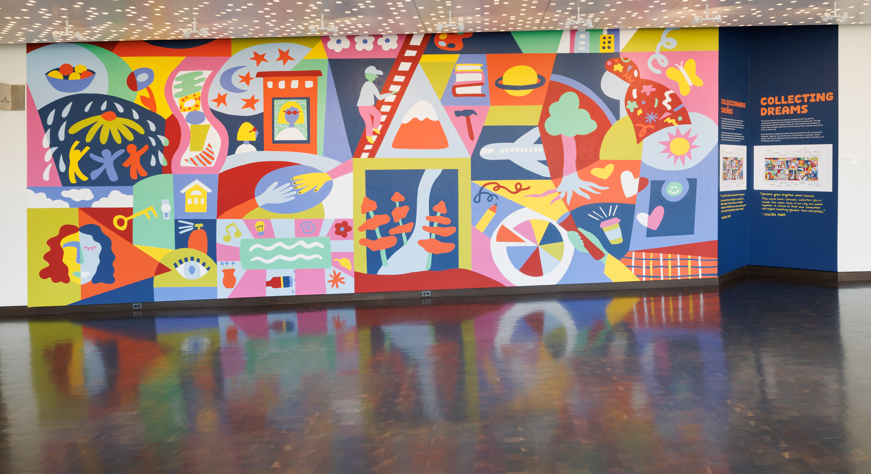 Installation view of the Chelses Hart mural