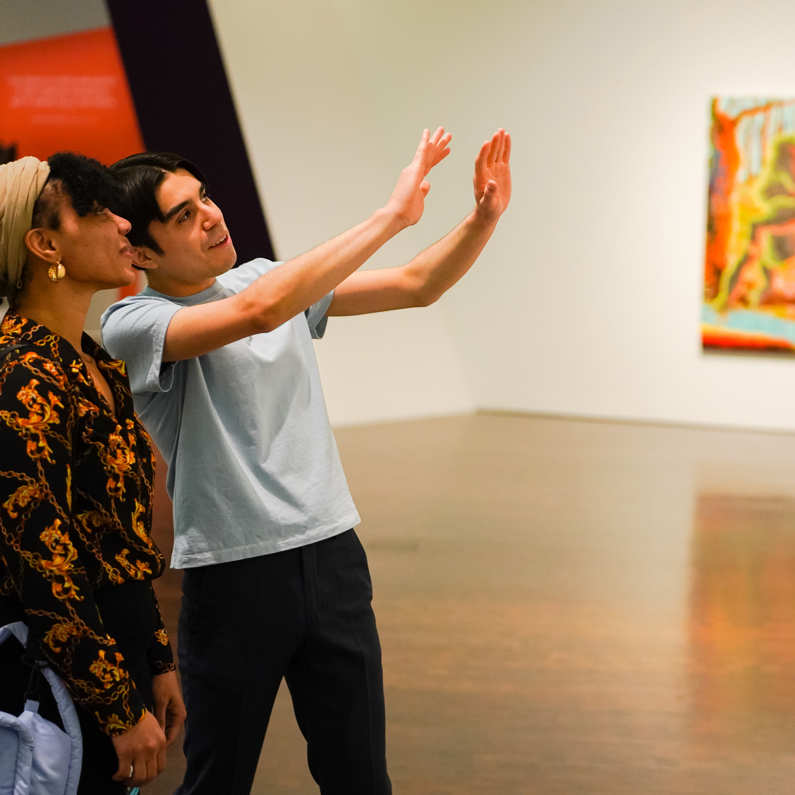 2 people in museum gallery