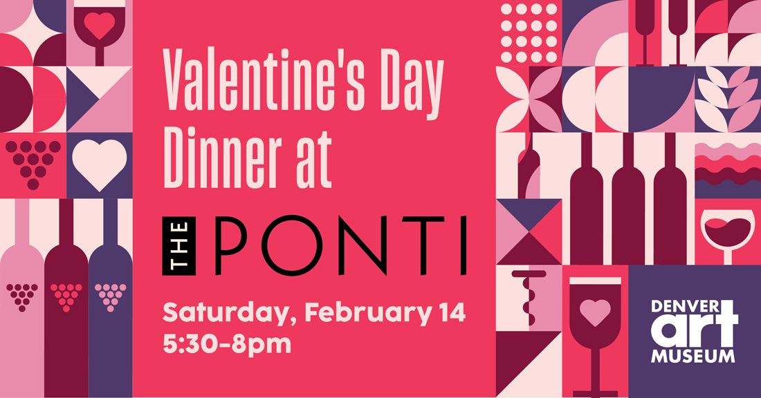 Text graphic for Valentine's Day dinner at The Ponti restaurant