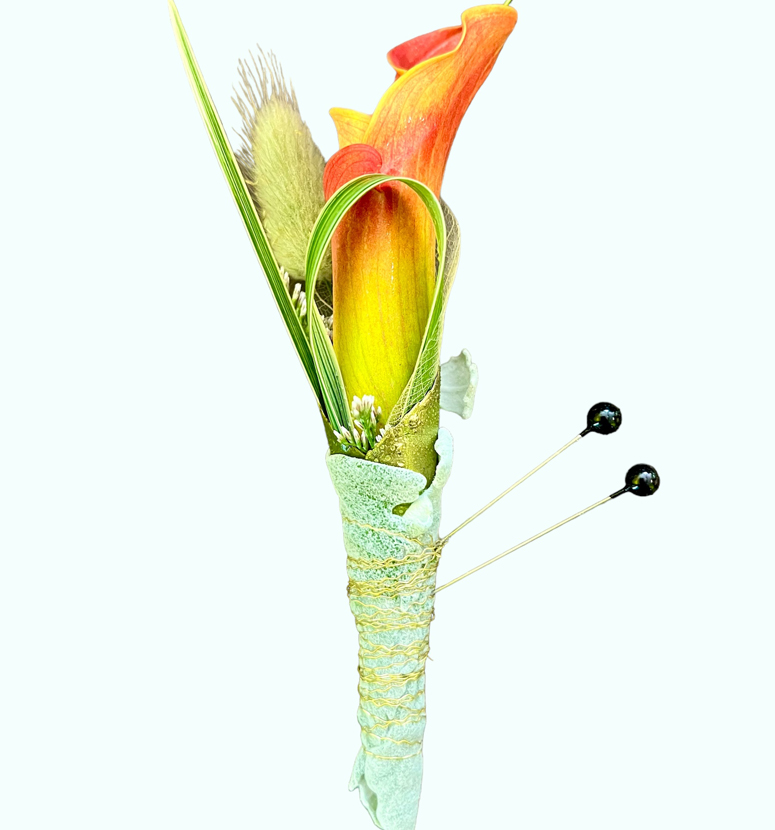 Artwork designed to look like a flower in a vase