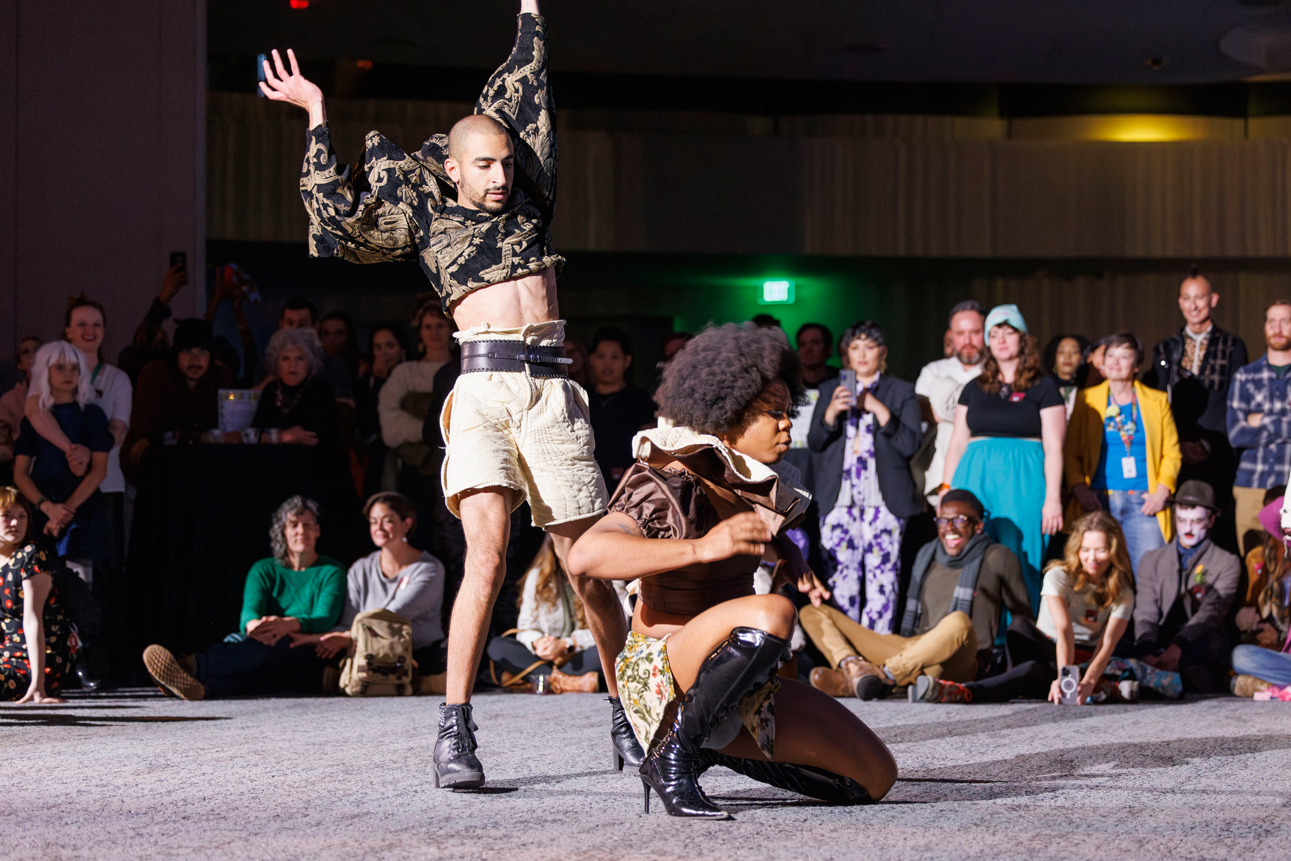 Two dancers performing at a past Untitled Artist Takeover