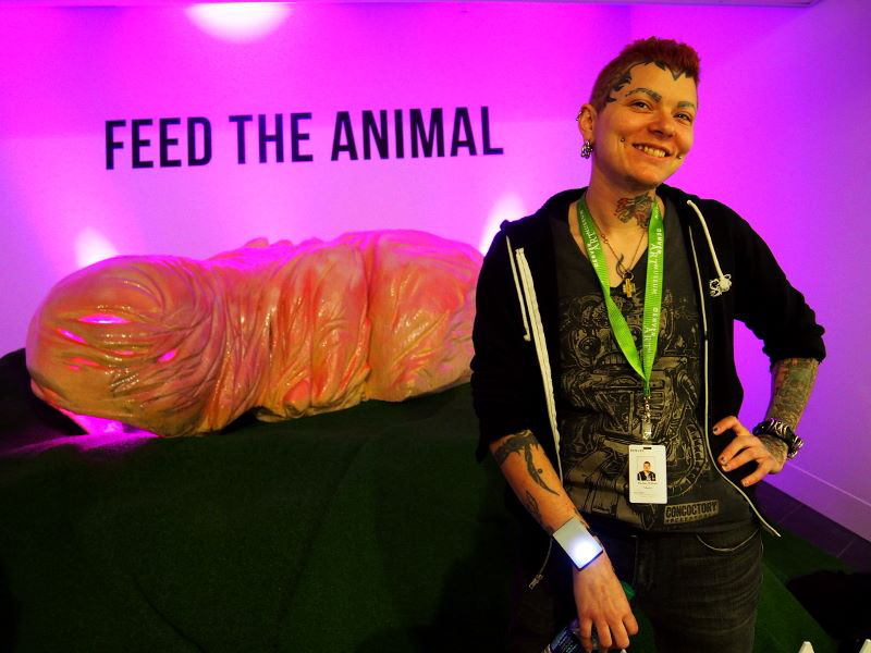 Mar Williams in the Creative-in-Residence space at the Denver Art Museum