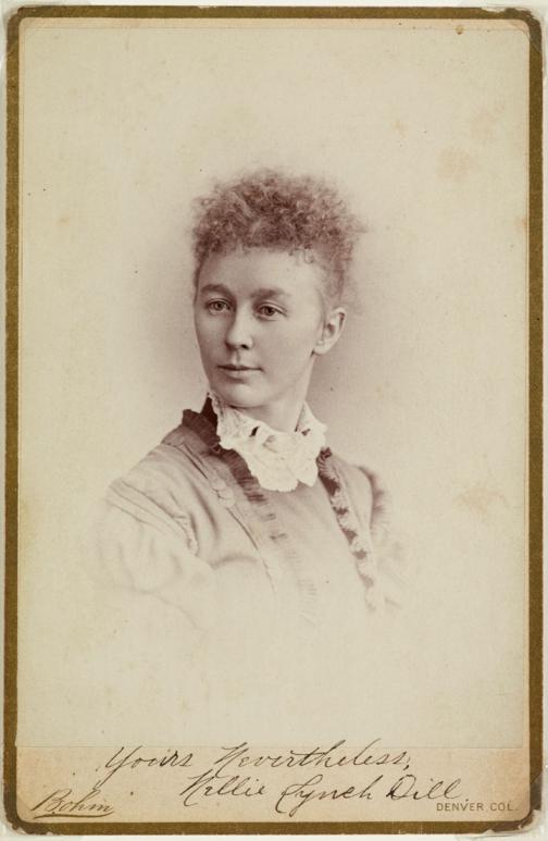 sepia toned photo of Helen Dill from around 1875