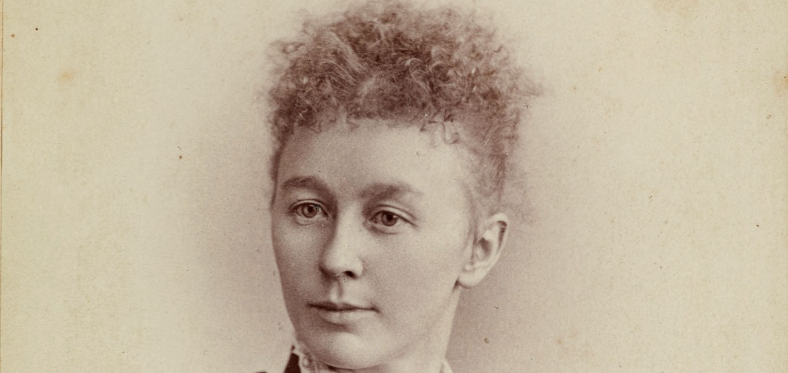 sepia toned photo of Helen Dill from around 1875