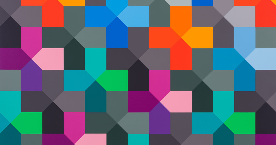 colorful geometric painting by Andrew Huffman