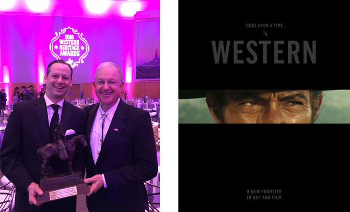 Thomas Brent Smith with Tom Petrie at the Western Heritage Awards and the book Once Upon a Time . . . The Western: A New Frontier in Art and Film