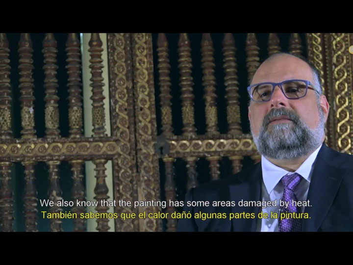 Video still of Jorge Rivas Pérez, Frederick &amp; Jan Mayer Curator of Spanish Colonial Art