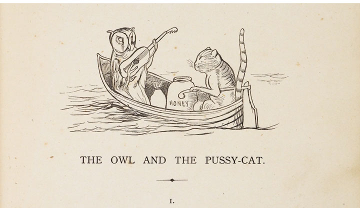 illustration of the Owl and the Pussy-Cat by Edward Lear