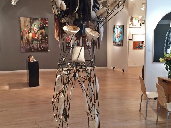 Tall sculpture installation
