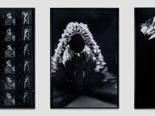 Three-panel silver gelatin prints on contact sheet