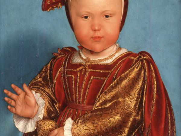 Oil painting by Hans Holbein the Younger and studio of Edward, Prince of Wales (later Edward VI)