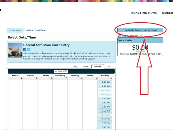 Click the log in button on the top, right-hand corner