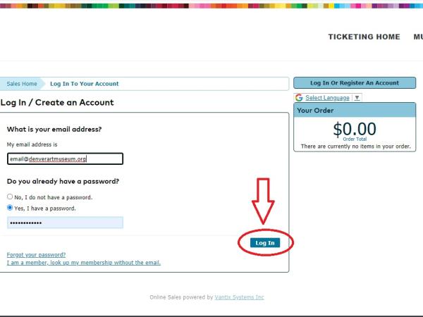 Log in to your account with your email and password.