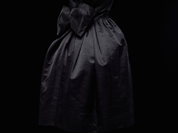 Back view of formal black dress