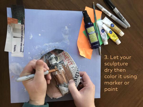 Step three: Color it with markers or paint