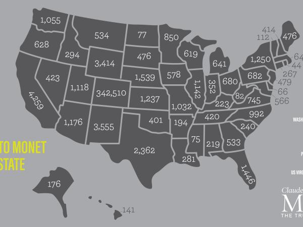 Visitors to Monet by home state