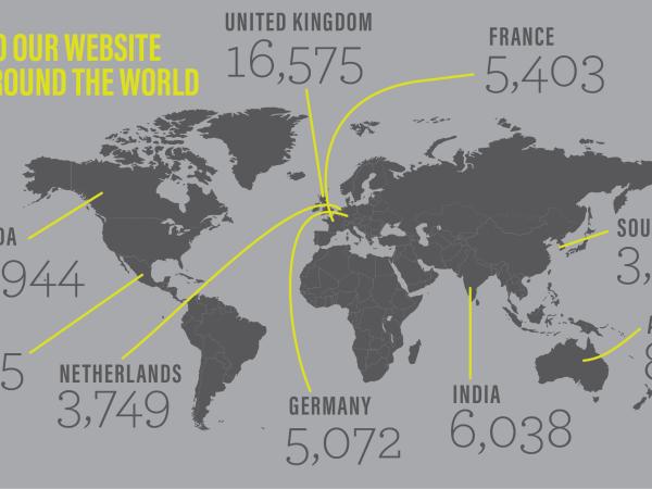 Visits to our website from around the world