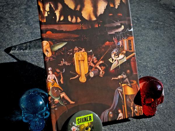 note card with artwork called "Hell" by a follower of Bosch