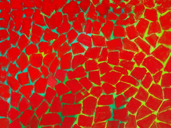 Abstreact red tiled painting