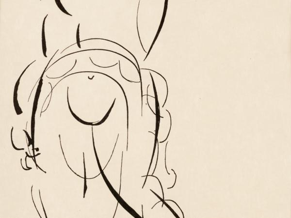 Light ink drawing of an abstract burly figure