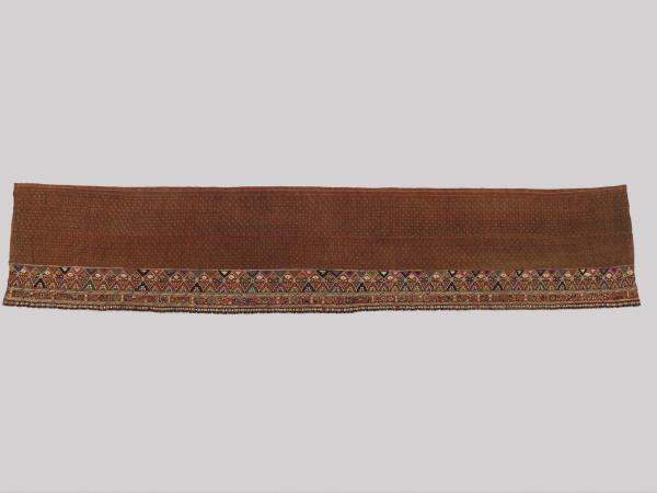 Cotton and silk red skirt panel