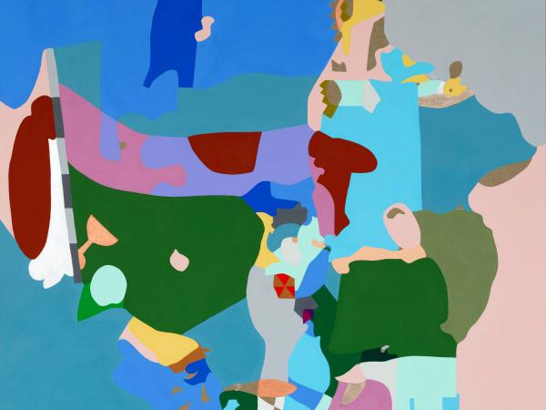 Abstract colorblock painting