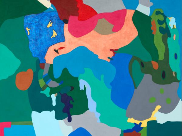 Abstract colorblock painting