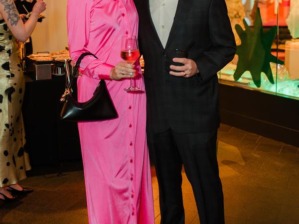 Couple in formal wear posing together
