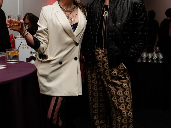 Stylish man and woman posing for the camera