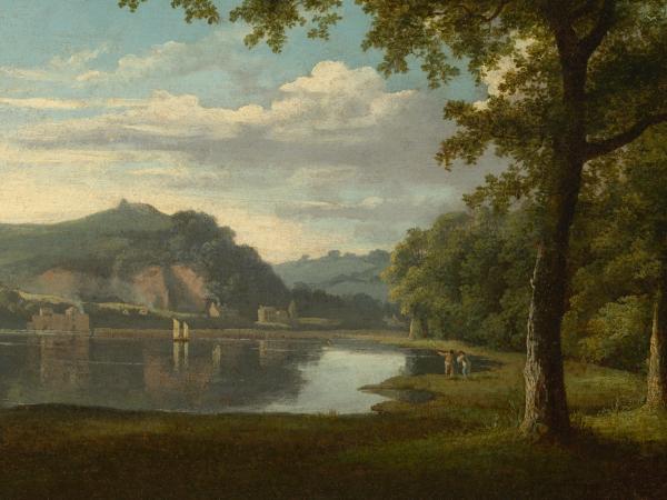 Scenic mountain lake scene