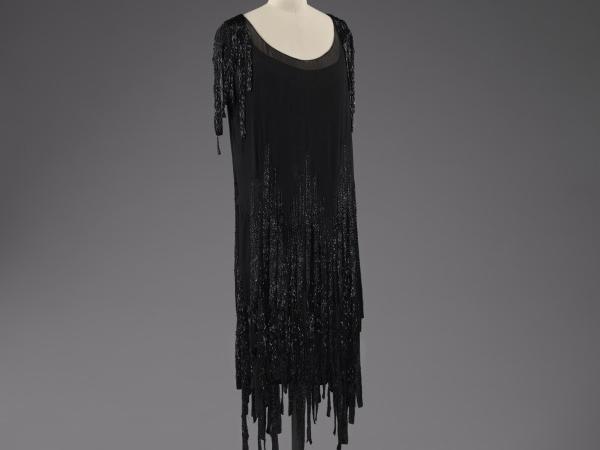 Black sleek Chanel gown