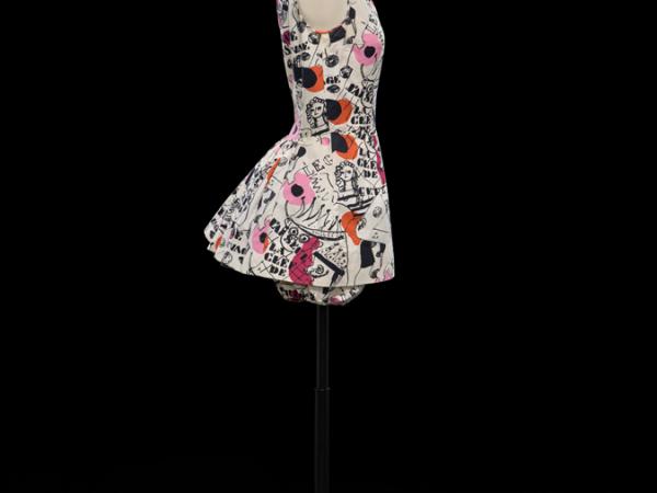 Floral patterned cotton swimsuit from the 1950s