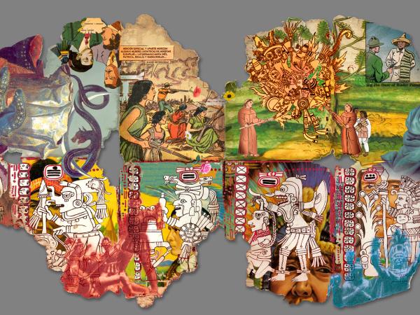 Codex panel featuring different scenes and iconography from Mexico