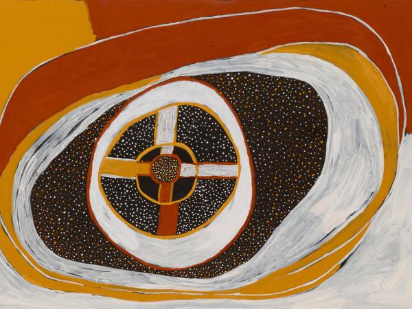 Circular abstract shapes in browns and oranges