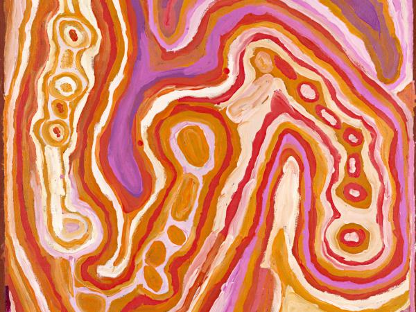 Abstract soft swirling shapes and intertwining color