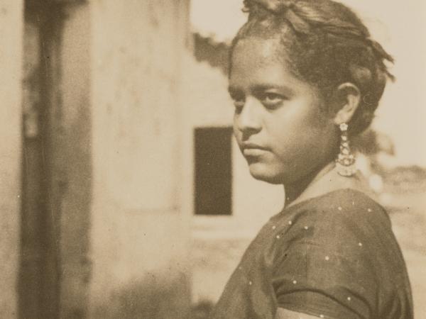 Young girl wearing earrings